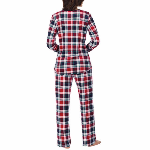 Nautica Women's 2 Piece PJ Pajama Set - Red Plaid - Picture 6 of 6
